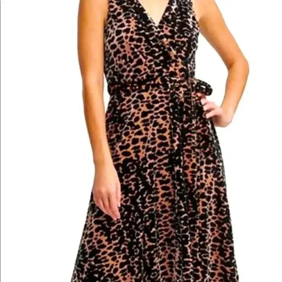 New Without Tags DKNY Velvet Leopard Print Dress - Size 4 - Picture 1 of 7